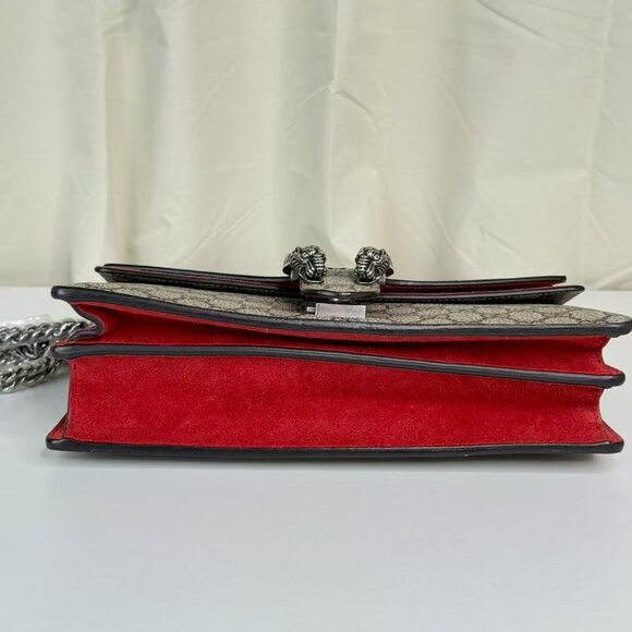 Gucci GG Logo Supreme Medium Dionysus Shoulder Bag with Red Trim - Picture 5 of 9